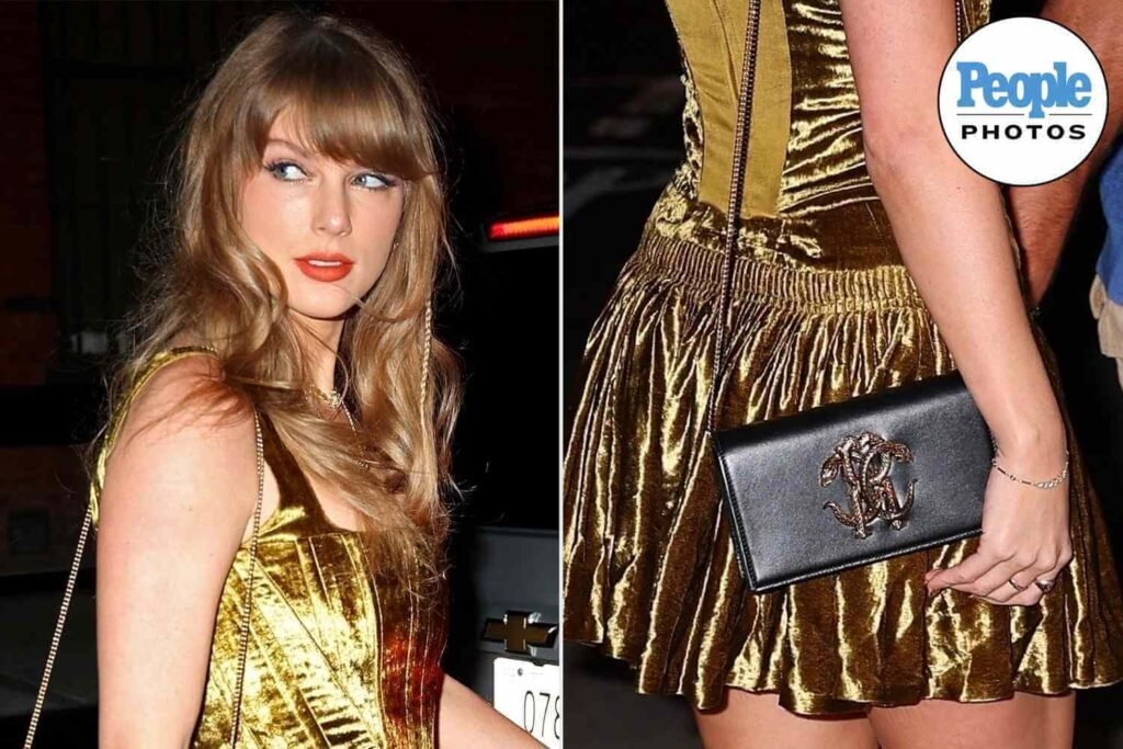 golden outfit worn by Taylor Swift